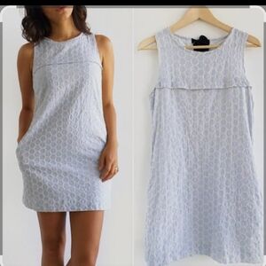 J. Crew Sky Blue Patterned Mini Dress